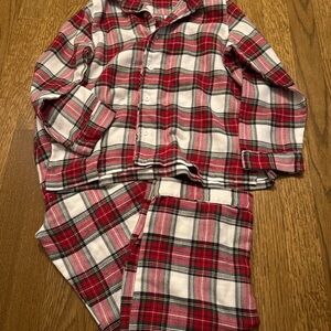 Pottery Barn Kids Morgan plaid Red and White Plaid Pajama Set